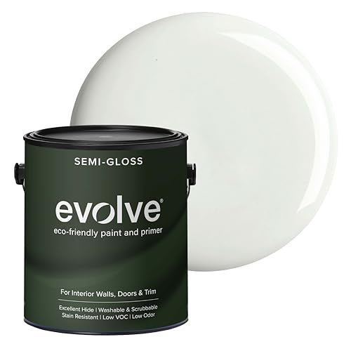 Evolve Interior Paint & Primer, Four Sheens, 1-Gallon & 5-Gallon, Designer Curated Color Palette – One-Coat Coverage, Excellent Hide, Low VOC, Low Odor, Washable Paint for Walls, Ceilings & Trim - Semi-Gloss Sheen (Antique White, 1-Gallon (128 fl. Oz.)) -