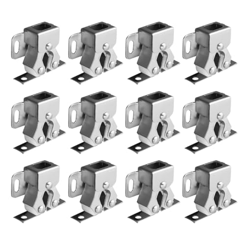 Angoily 12 Pack Cupboard Bead Roller Catch Stainless Steel Cabinet Door Latch Double Roller Catch Hardware for Cabinet Drawer Closet Easy Install 1.25 X 1.06 X 0.49 in