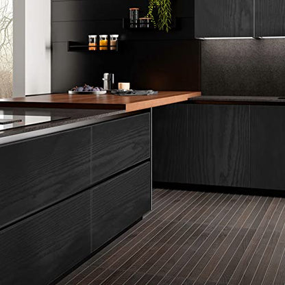 seonta Wood Contact Paper Black 16"x118" Wood Peel and Stick Wallpaper Waterproof Self Adhesive Wallpaper Table Sticker Cover Wood Vinyl Wrap for Countertop Desk Table Cabinets - color: Black, size: 118" x 16"