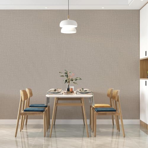 Grasscloth Peel and Stick Wallpaper 15.7"X480.3" Khaki Contact Paper - color: Khaki, size: 15.7" x 480"