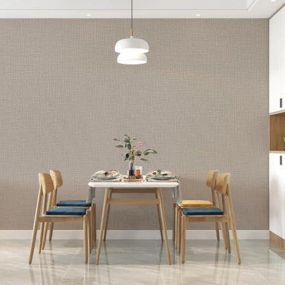 Grasscloth Peel and Stick Wallpaper 23.6"X480.3" Khaki Contact Paper - color: Khaki, size: 23.6" x 480"