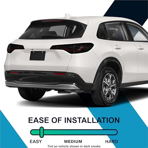 Pre-Cut Headlight Taillight Tint Kit Compatible with Honda HR-V 2023-2026 | Precision Cut Stretchable PPF Vinyl Overlay Cover Wrap (Light Smoke) - color: Light Smoke