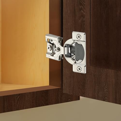 Satin Nickel Cabinet Hinges, 3/8 Inch Overlay, 2 Pack(1 Pairs) - size: 3/8 inch Overlay