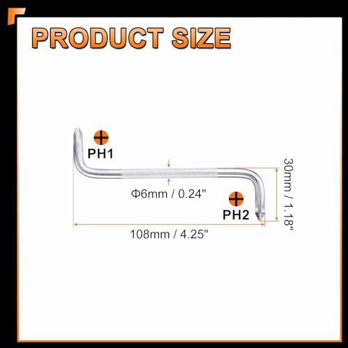 HARFINGTON 2pcs Offset Screwdriver PH2/PH1 Phillips Cross Head - size: PH2/PH1