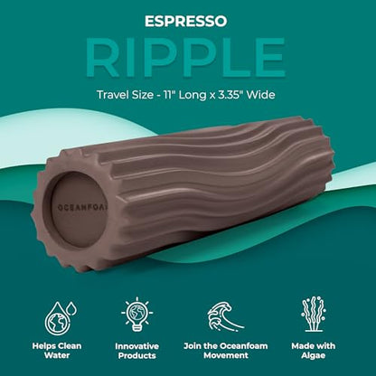 Oceanfoam Ripple Roller - Small Foam Roller for Physical Therapy (Espresso) - color: Espresso
