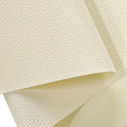 Beige Soft Faux Leather Fabric 0.5mm Pleather Marine Vinyl Fabric for Home Furniture Upholstery Sofa, Car Seat, Sewing Crafts, DIY Handicrafts, 100x160cm - color: Beige