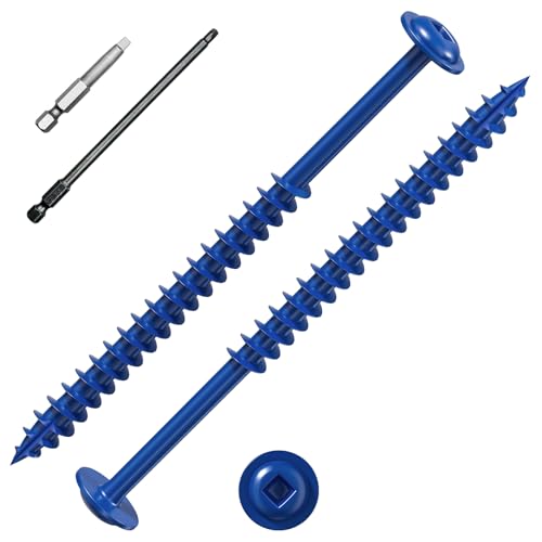 Wensilon Pocket Hole Screws, #8 x 3, Square Drive, Blue, 1lbs 65pcs - color: Blue, size: 8*3"