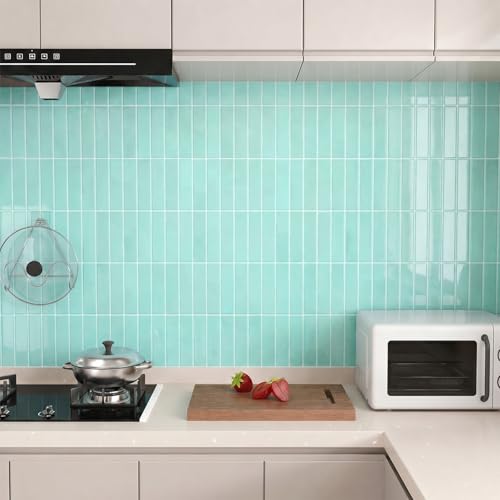 Peel and Stick Backsplash Tile for Kitchen, 10 Sheets, 11.42''x9'' - color: Mint Green