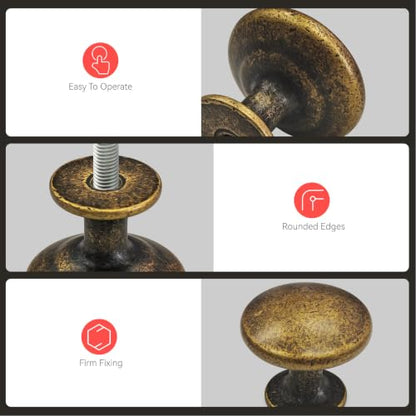 homdiy 30 Pack Antique Brass Round Solid Zinc Alloy Cabinet Knobs - color: Antique Brass