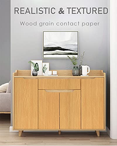Sevalo Wood Grain Contact Paper Wood Peel and Stick Wallpaper 17.7"x197" - size: 17.7" x 197"