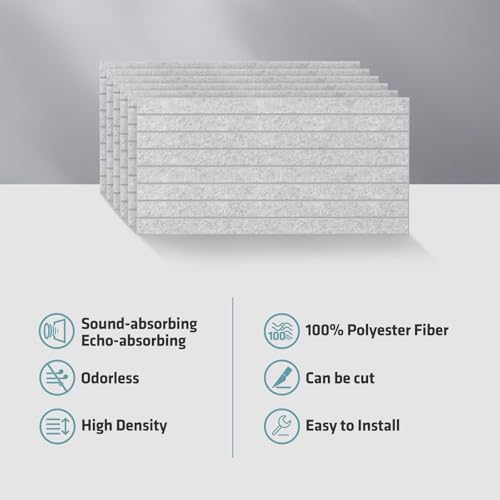 6 Pack 47.2"x23.6" Acoustic Panels, Sound Absorbing Panels, Silver Grey - color: Silver Grey, size: 47.2" x 23.6"