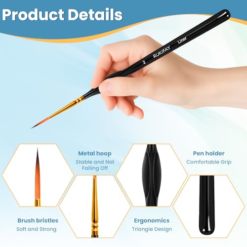 Miniature Paint Brushes 11PCS, RUKIFAY Paint Brushes Set Art Supplies