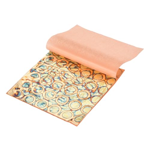 Generic 25 Pcs Gold Leaf Sheets 5.5" x 5.5" Imitation Gold Foil Sheets Variegated Booklet with Pattern for Crafts,Picture Frames,Nails and DIY Arts Decoration,Gold Circle