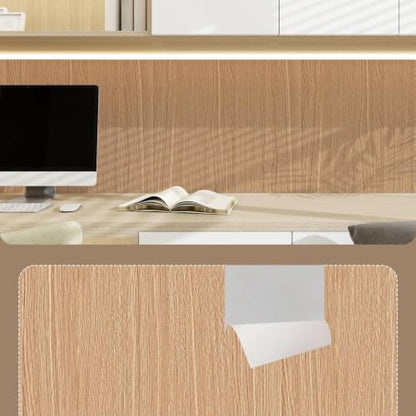 Brown Wood Wallpaper 11.8"x118" Wood Contact Paper Peel and Stick Wallpapers Waterproof Self-Adhesive Vinyl Wallpaper Film for Furniture Countertops Cabinets - color: Brown, size: 11.8" x 118"