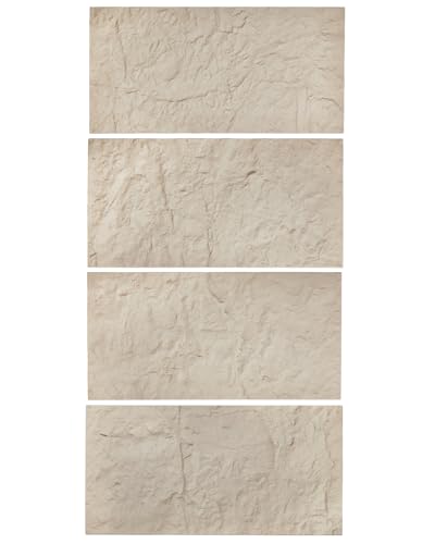 VEVOR 3D Wall Panels, 4 Pack 48 x 24 in PU Natural Stone Imitation Wall Art Tiles, 32 Sq.Ft Coverage Accent Wall Panel, Interior Home Decor for Ceiling, Bedroom, Living & Gaming Room, Stone Yellow - color: Stone Yellow