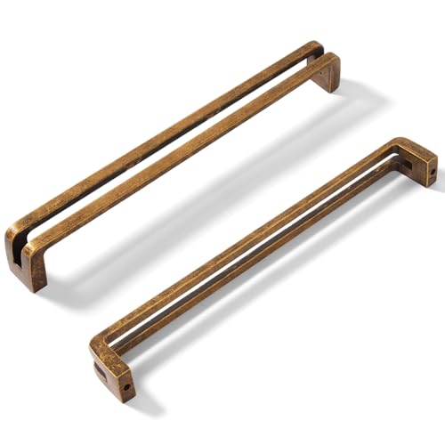 Antique Brass zinc Alloy Cabinet pulls,Vintage Retro 7-1/2 Inch （192mm） Hole Center Cabinet Handles for Drawer,Cupboard, Wardrobe,Dresser - 6 Pack - color: Antique Brass, size: 7-1/2 Inch Hole Center