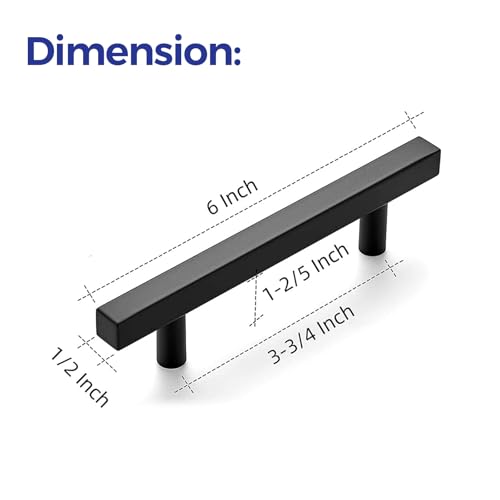 Ravinte Matte Black Cabinet Hardware Square Pulls, 3.75 Inch, 10 Pack - color: Black
