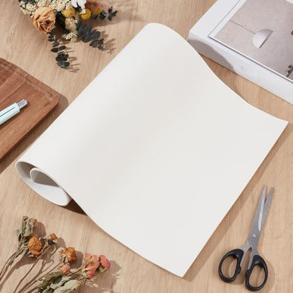 23.7 x 13.01 Inch Litchi Tooling PU Leather Sheet Solid Color Synthetic Fabric Roll Flawless Pieces Square Leather Sheet Leatherette for DIY Earrings Bows Crafts Making(White) - color: White