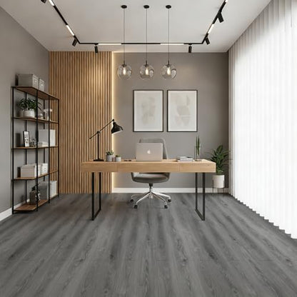 Art3d 10-Pack Peel and Stick Vinyl Floor Tiles (15 Sq.Ft), Gray - color: Gray