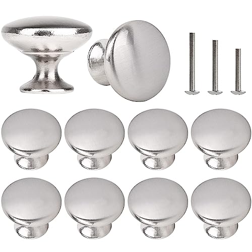 10x Satin Brushed Nickel Cabinet Knobs Drawer Knobs - color: Brushed Nickel, size: 10