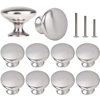 10x Satin Brushed Nickel Cabinet Knobs Drawer Knobs - color: Brushed Nickel, size: 10