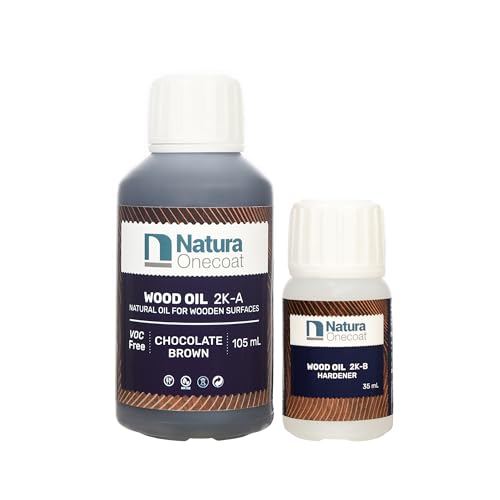Wood Stain Oil - 75 ft² - 140 ml, Chocolate Brown - Wood Finish for Interior Furniture & Floor - Linseed Wood Oil - Fast-Drying-Environmentally Friendly - Extra Durable Hard Wax Oil - color: Chocolate Brown, size: 140 mL