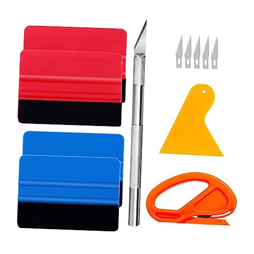 1Set Kit Vinyl Film Installation Tools for Window Tinting Ergonomic Design Durable Blades for DIY and Professional Use Includes Squeegees and Scrapers