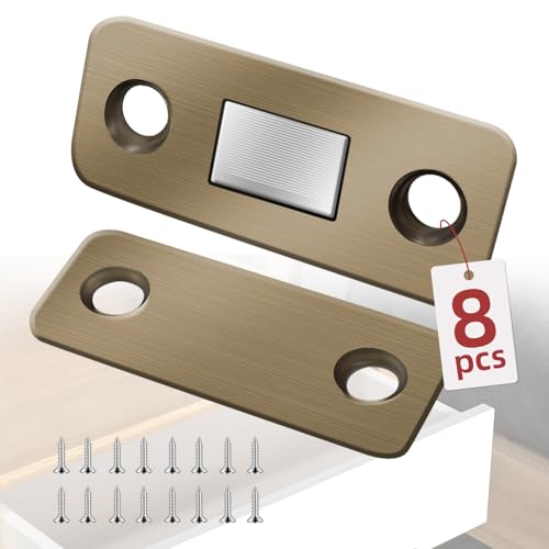 8Pack Cabinet Magnets for Door Closure Bronze Magnetic Door Latch Magnetic Cabinet Locks YY012-8 - size: 8Pack