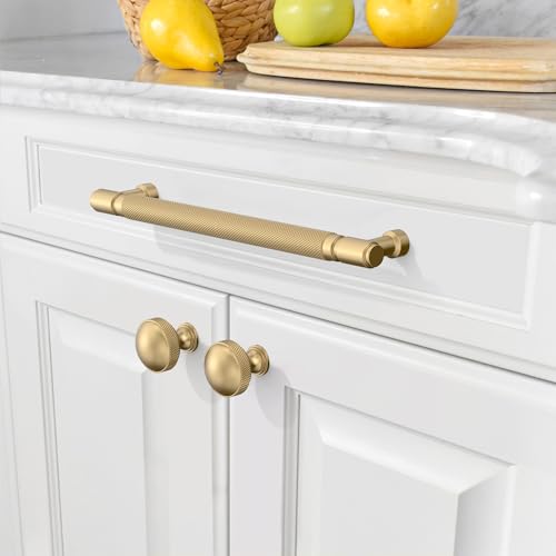 Amerdeco 10 Pack Champagne Bronze knurled Cabinet Pulls 7.5" - color: Champagne Bronze, size: 7.5" hole center
