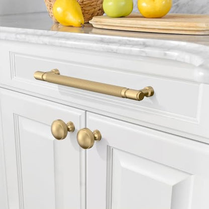 Amerdeco 10 Pack Champagne Bronze knurled Cabinet Pulls 7.5" - color: Champagne Bronze, size: 7.5" hole center