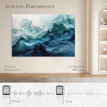Soon Global Acoustic Wall Panels, Art Acoustic Panels, Aqua Dreams - color: Aqua Dreams, size: 72 X 48 Inches