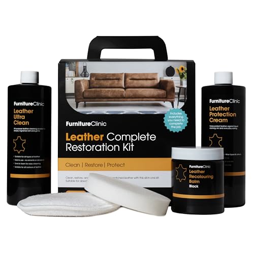 Furniture Clinic Leather Complete Restoration Kit, Bordeaux, 5 Piece - color: Bordeaux, size: Complete Kit