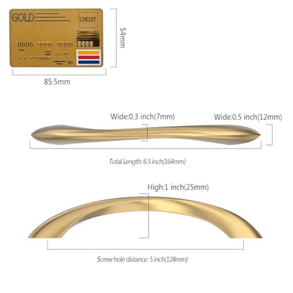 Amerdeco 10 Pack Champagne Bronze 5 Inch(128mm) Hole Centers Kitchen Arch Twisted Cabinet Pulls Cabinet Hardware for Cabinets Cupboard Handles Drawer Pulls ZH0048 - color: Champagne-Bronze, size: 5"/128MM Hole Center