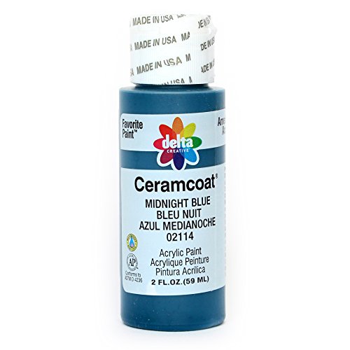 Delta Creative Ceramcoat Acrylic Paint in Assorted Colors (2 oz), 2114, Midnight Blue - color: Midnight Blue, size: 2 Fl Oz (Pack of 1)