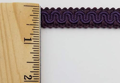 1/2" Scroll Braid Gimp with Backing - 10 Continuous Yards - Dark Purple - color: Dark Purple