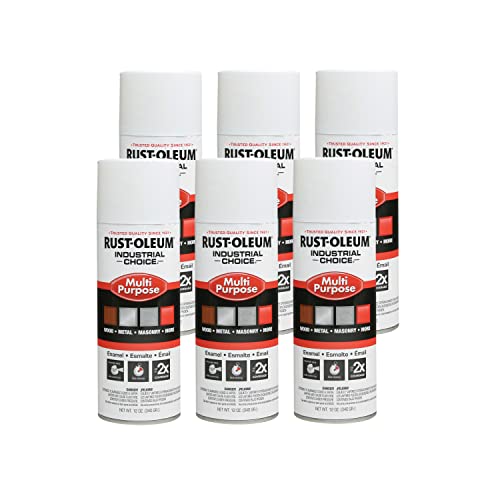 Rust-Oleum Multi-Purpose Enamel Spray Paint, White, Gloss, 12oz, 6-Pack - color: Glossy White