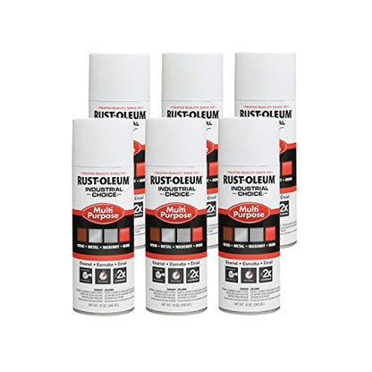 Rust-Oleum Multi-Purpose Enamel Spray Paint, White, Gloss, 12oz, 6-Pack - color: Glossy White