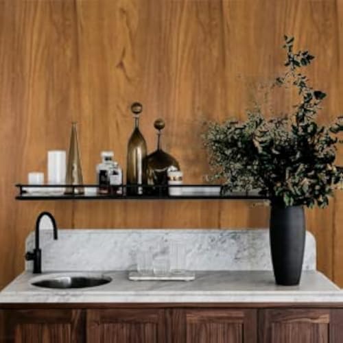 COSNIGHT Wood Grain Contact Paper for cabinets Peel and Stick Wallpaper - color: Brown, size: 15.7" x 984"