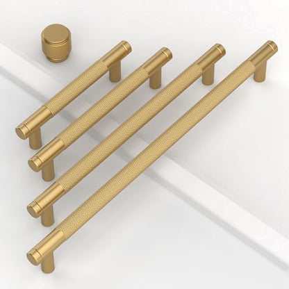 Champagne Bronze Knurled Cabinet Handles Kitchen Pulls 3.75 Inch 10 Pack - color: Champagne Bronze, size: 3.75" Hole Center