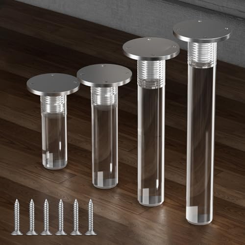 Acrylic Furniture Legs Sofa Legs Four Suits Transparent Furniture feet can be Used in Sofas, cabinets, Tables and Other Scenes,8cm, About 3.15 inches. - size: yakeli8cm