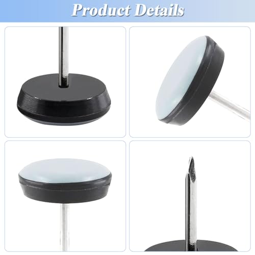 24 Pack Nail on Furniture Sliders, 0.63Inch/16mm Round Chair Glide - color: 24pcs Φ 16mm, size: ROUND