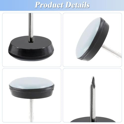 24 Pack Nail on Furniture Sliders, 0.63Inch/16mm Round Chair Glide - color: 24pcs Φ 16mm, size: ROUND