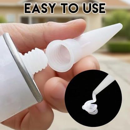 40 Pcs Plastic Caulking Gun Nozzle Tips for Sausage Caulking Gun, Caulk Applicator Tips Extension Nozzle Tool for Caulk Tubes, White