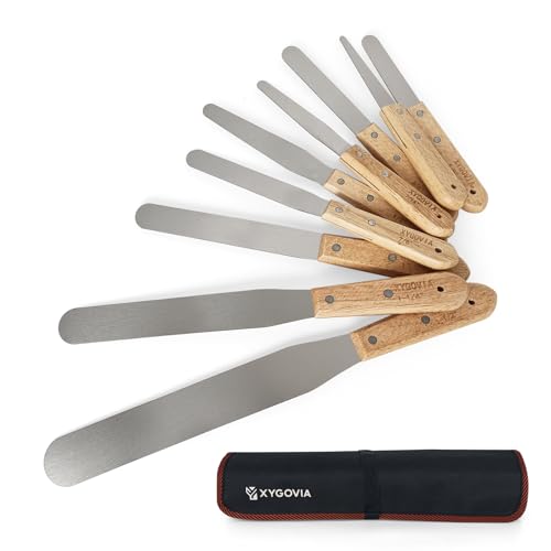 9-Piece Professional Caulking Spatula Set with Wooden Handle - color: 9PCS