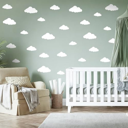 White Cloud Wall Decals, 8 Sheets 104 Pcs - color: White Cloud