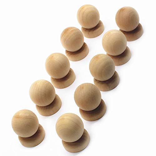 WEICHUAN 10-Pack Solid Wood Ball Cabinet Dresser Drawer Knobs