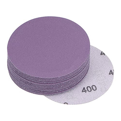 uxcell 20Pcs 3-Inch Purple Sanding Discs 400 Grits Hook and Loop Professional Aluminum Oxide Sand Paper Wet Dry Polish for Wood Metal Paint Finishing - style: 400 Grit