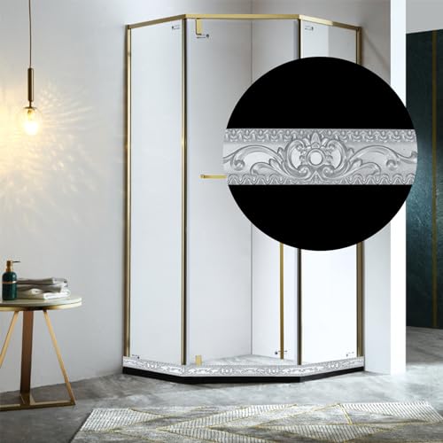 Flexible Wall Trim, Self Adhesive Peel and Stick Molding, Cabinet Border, Mirror Frame Trim (Silver) - color: Silver