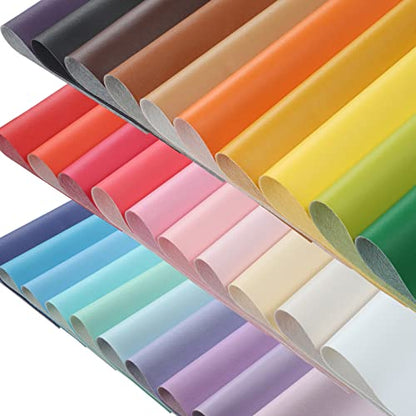 CDY Smooth Faux Leather Sheets : 30Pcs/Set 8.2" x 6" Soft Leather Fabric