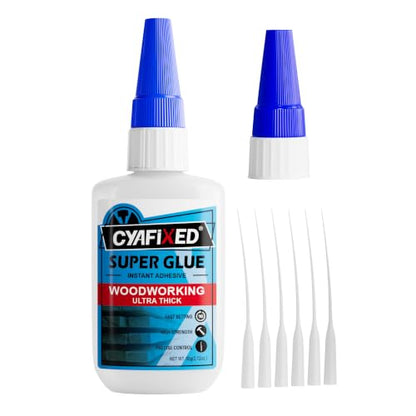 Gap Fill Wood Super Glue 2 oz, Heavy Duty Thick CA Glue for Woodworking - size: 2 oz